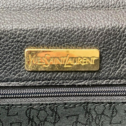 Saint Laurent Hand Bag Tote Purse Leather Black Red Authentic