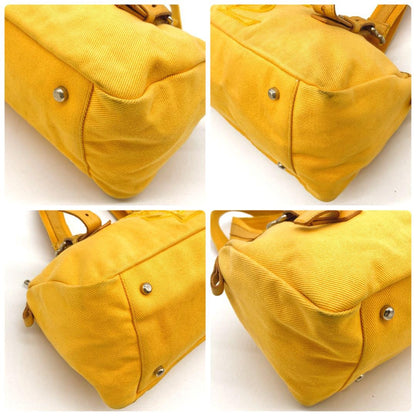 Saint Laurent Mini Boston Hand Bag Purse YSL Cassandra Canvas Leather Yellow