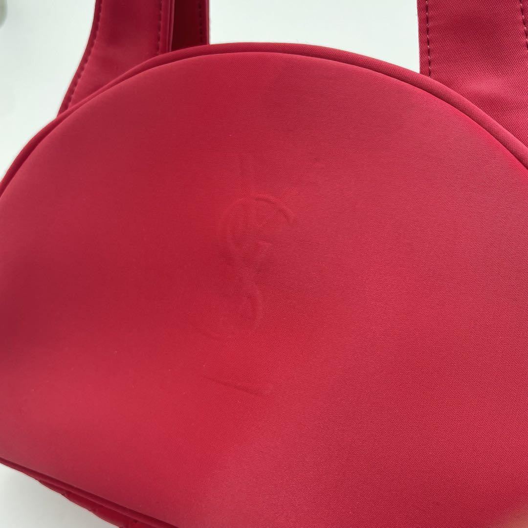Saint Laurent Hand Bag Tote Purse YSL Cassandra Nylon Red Authentic