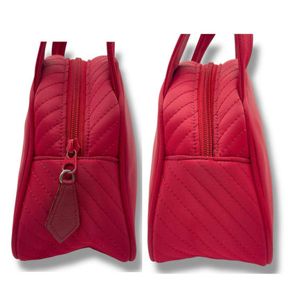 Saint Laurent Hand Bag Tote Purse YSL Cassandra Nylon Red Authentic