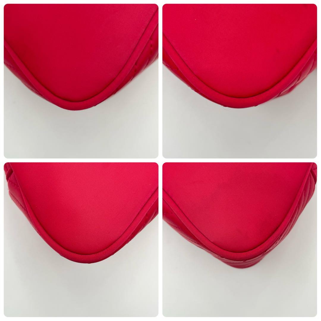 Saint Laurent Hand Bag Tote Purse YSL Cassandra Nylon Red Authentic