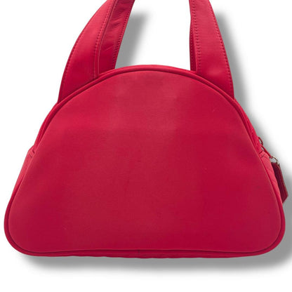 Saint Laurent Hand Bag Tote Purse YSL Cassandra Nylon Red Authentic