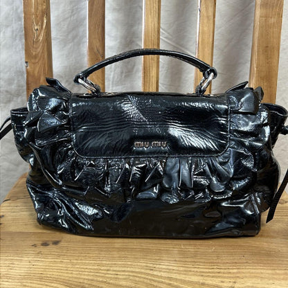 MIU MIU Hand Bag Tote Purse Black Authentic