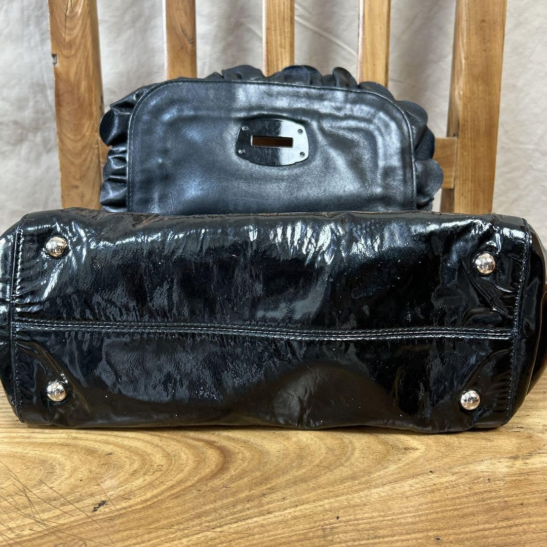 MIU MIU Hand Bag Tote Purse Black Authentic