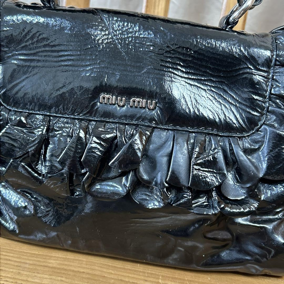 MIU MIU Hand Bag Tote Purse Black Authentic