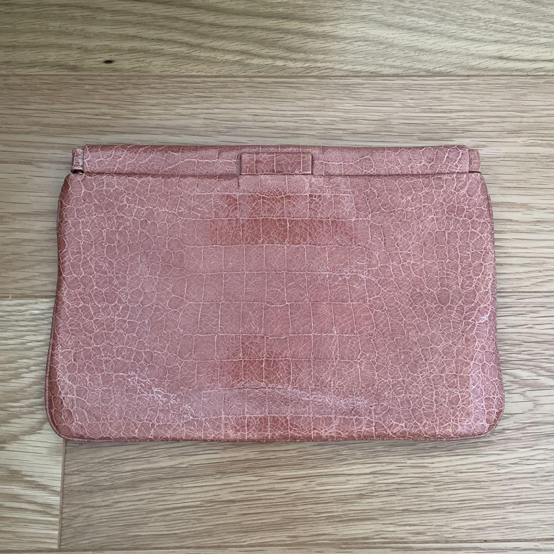 MIU MIU Clutch Bag Second Bag Logo Pink Authentic
