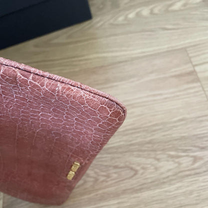 MIU MIU Clutch Bag Second Bag Logo Pink Authentic