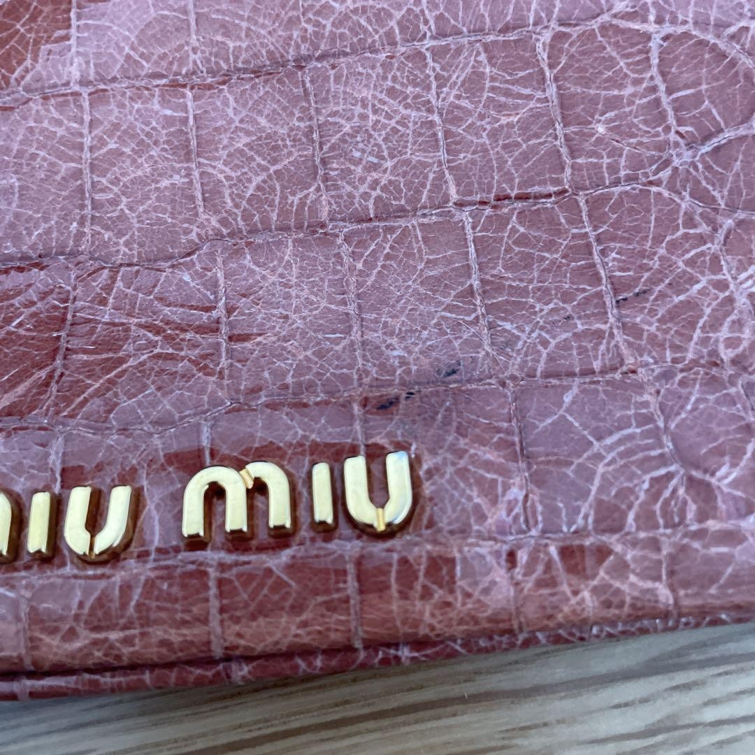 MIU MIU Clutch Bag Second Bag Logo Pink Authentic