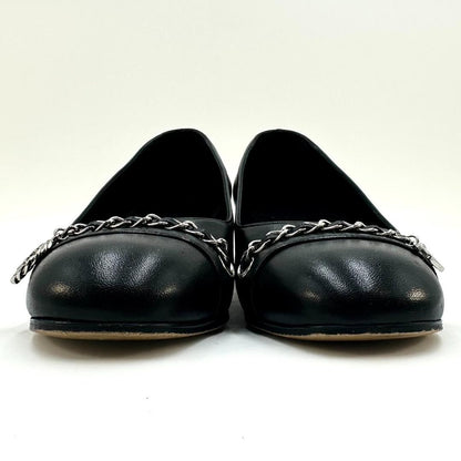 CHANEL Shoes Pumps Heel Cocomark EU 36.0 US 6.0 Leather Black Authentic