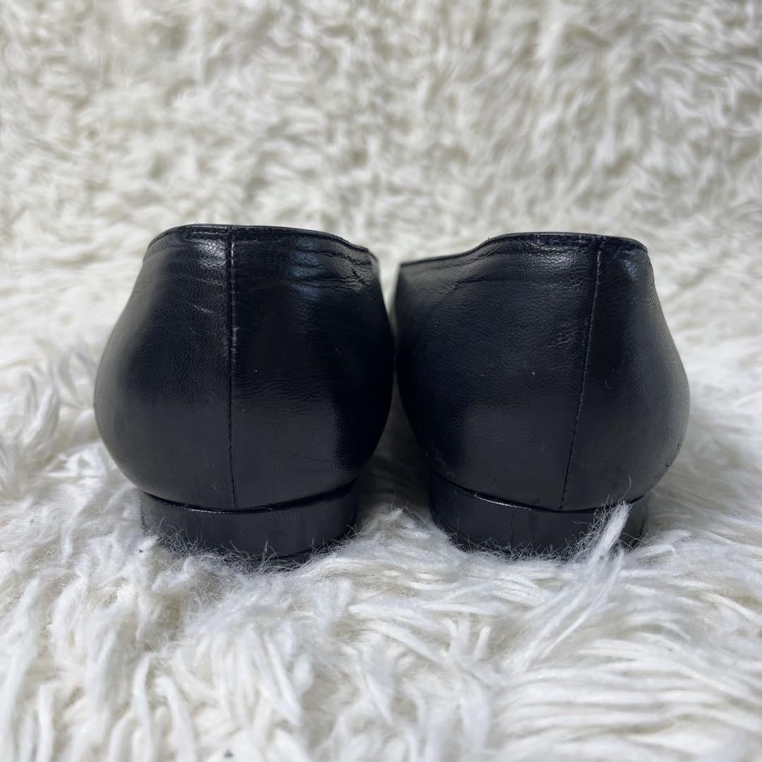 CHANEL Shoes Pumps Heel Cocomark EU 37 US 7 Leather Black Authentic