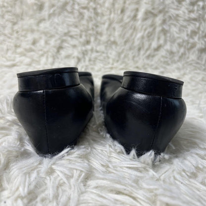CHANEL Shoes Pumps Heel Cocomark EU 37 US 7 Leather Black Authentic