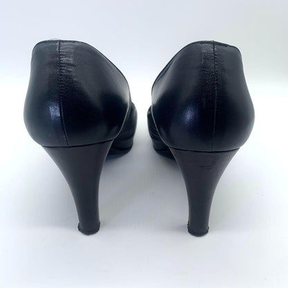 CHANEL Shoes Pumps Heel Cocomark EU 36.5 US 6.5 Black Authentic