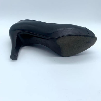 CHANEL Shoes Pumps Heel Cocomark EU 36.5 US 6.5 Black Authentic
