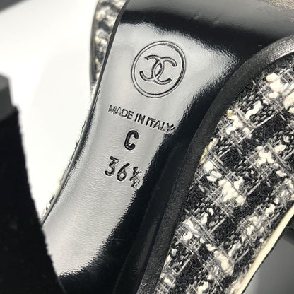 CHANEL Shoes Pumps Heel EU 36.5 US 6.5 Black Authentic