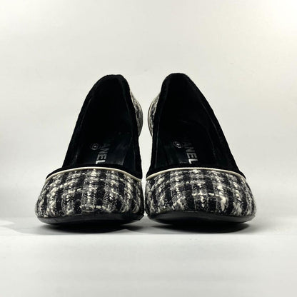 CHANEL Shoes Pumps Heel EU 36.5 US 6.5 Black Authentic