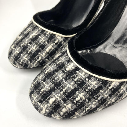 CHANEL Shoes Pumps Heel EU 36.5 US 6.5 Black Authentic