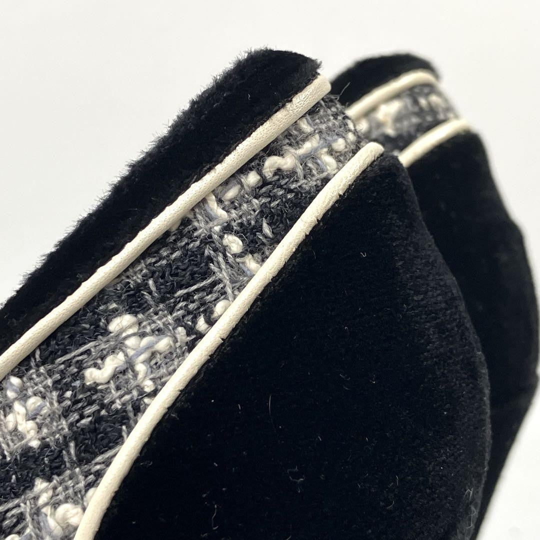 CHANEL Shoes Pumps Heel EU 36.5 US 6.5 Black Authentic