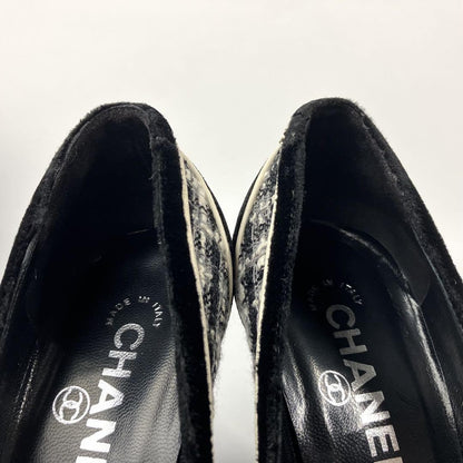 CHANEL Shoes Pumps Heel EU 36.5 US 6.5 Black Authentic