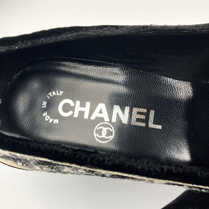 CHANEL Shoes Pumps Heel EU 36.5 US 6.5 Black Authentic