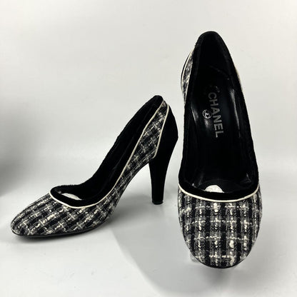 CHANEL Shoes Pumps Heel EU 36.5 US 6.5 Black Authentic
