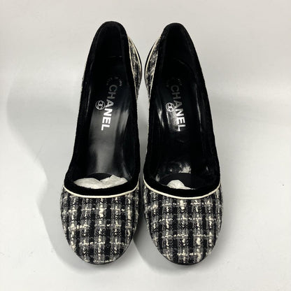 CHANEL Shoes Pumps Heel EU 36.5 US 6.5 Black Authentic