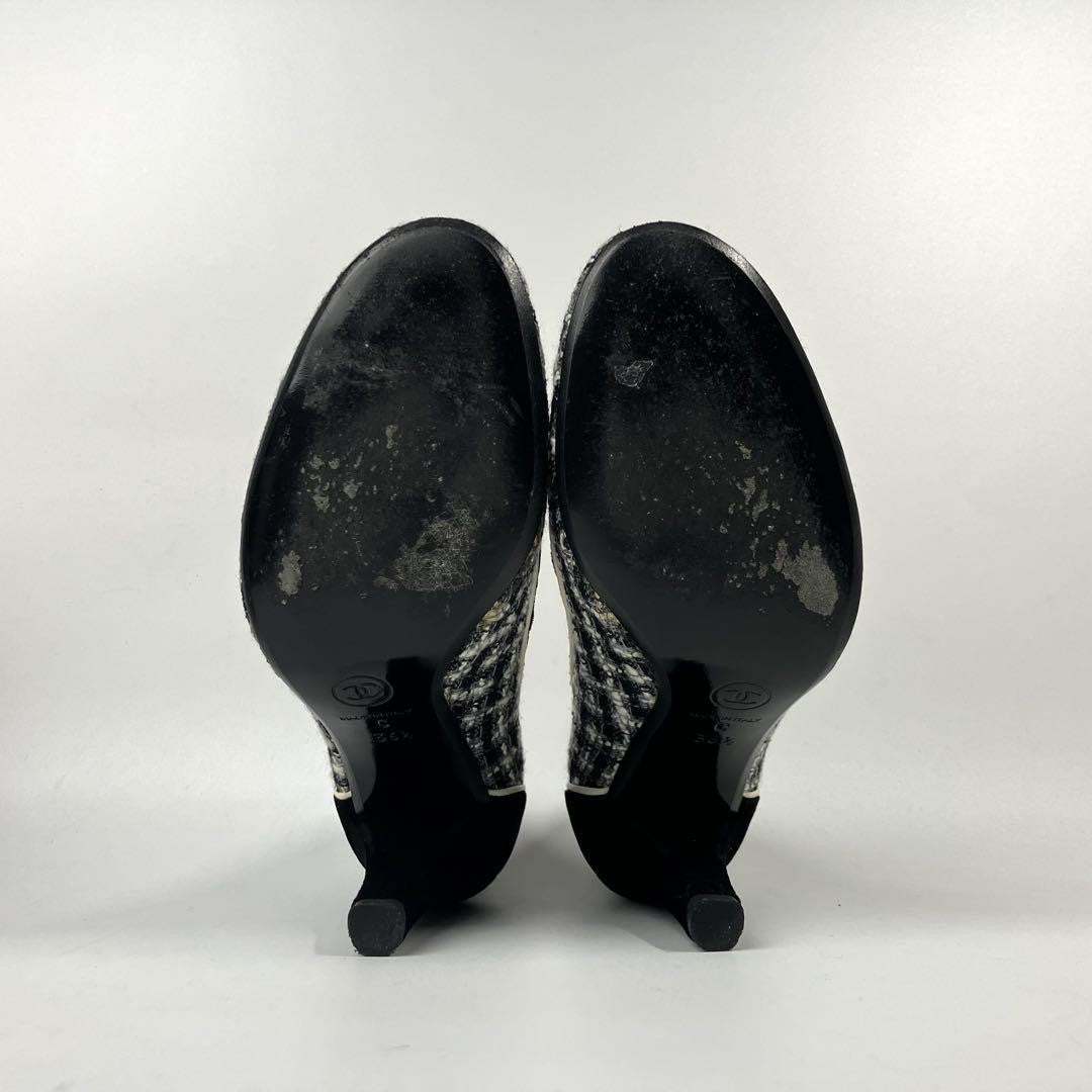 CHANEL Shoes Pumps Heel EU 36.5 US 6.5 Black Authentic