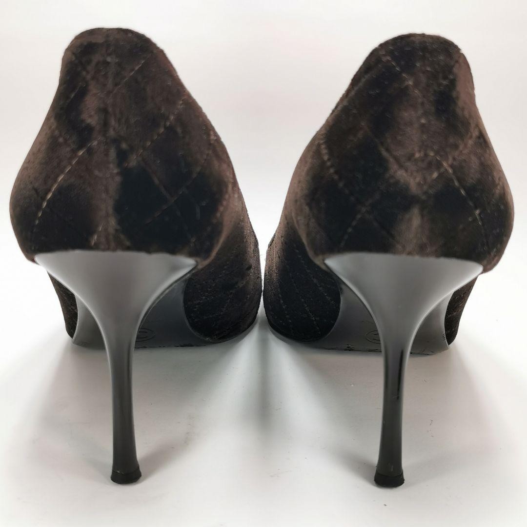 CHANEL Shoes Pumps Heel EU 36.5 US 6.5 Dark Brown Authentic
