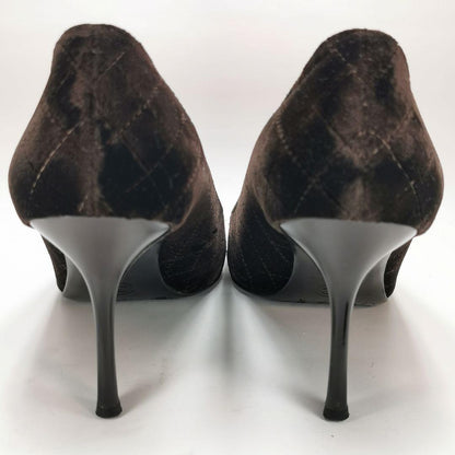 CHANEL Shoes Pumps Heel EU 36.5 US 6.5 Dark Brown Authentic