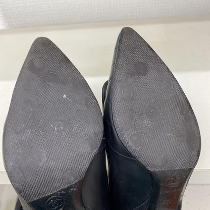 CHANEL Shoes Pumps Heel Cocomark EU 36.0 US 6.0 Black Authentic