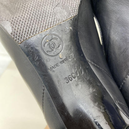 CHANEL Shoes Pumps Heel Cocomark EU 36.0 US 6.0 Black Authentic