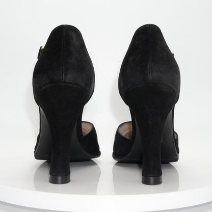 CHANEL Shoes Pumps Heel EU 36.0 US 6.0 Black Authentic