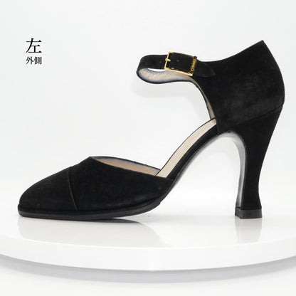 CHANEL Shoes Pumps Heel EU 36.0 US 6.0 Black Authentic