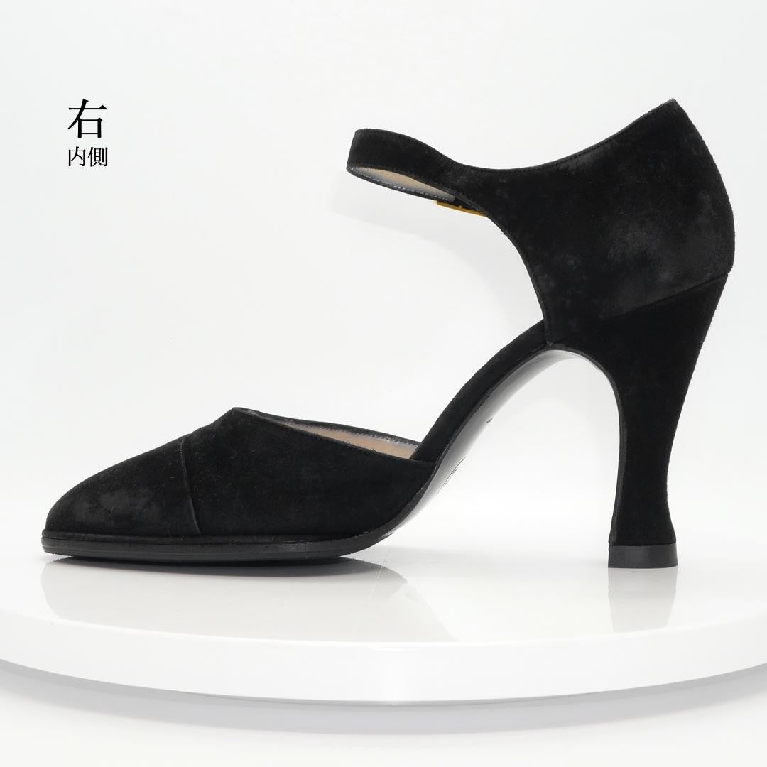 CHANEL Shoes Pumps Heel EU 36.0 US 6.0 Black Authentic