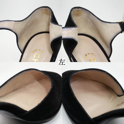 CHANEL Shoes Pumps Heel EU 36.0 US 6.0 Black Authentic