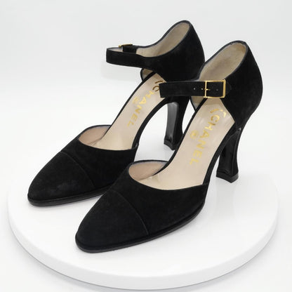 CHANEL Shoes Pumps Heel EU 36.0 US 6.0 Black Authentic