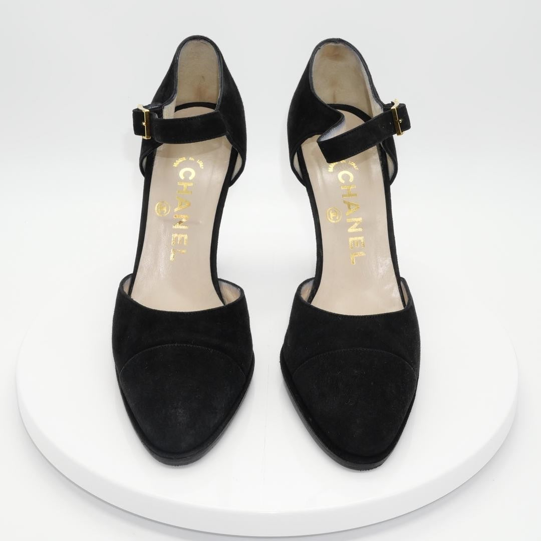 CHANEL Shoes Pumps Heel EU 36.0 US 6.0 Black Authentic