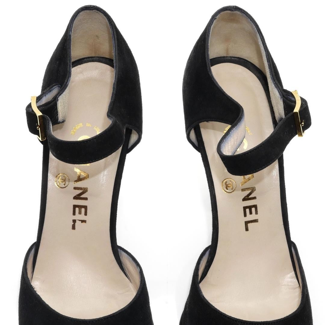 CHANEL Shoes Pumps Heel EU 36.0 US 6.0 Black Authentic