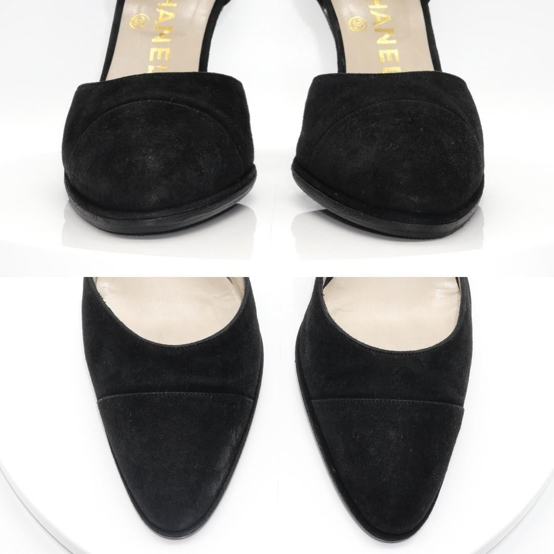 CHANEL Shoes Pumps Heel EU 36.0 US 6.0 Black Authentic