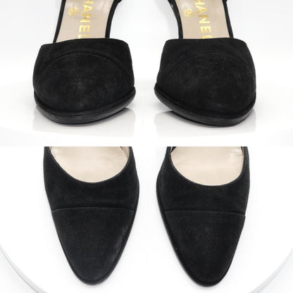 CHANEL Shoes Pumps Heel EU 36.0 US 6.0 Black Authentic