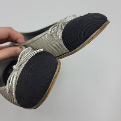 CHANEL Ballet Flats Shoes Pumps Ribbon EU 38 US 8 Authentic