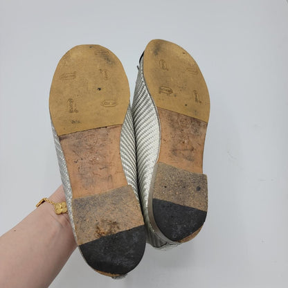 CHANEL Ballet Flats Shoes Pumps Ribbon EU 38 US 8 Authentic
