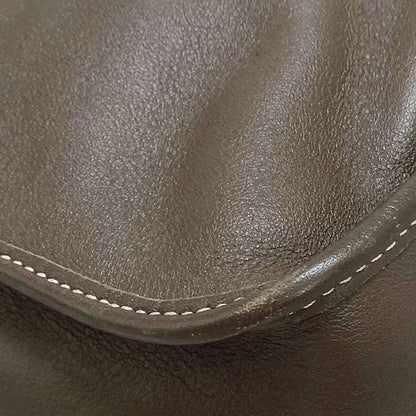 Christian Dior Shoulder Bag CD Stitch Brown Gold Leather Authentic