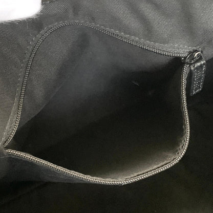 GUCCI Bag GG Canvas Hand Tote Purse Canvas Leather Black Silver Used Authentic