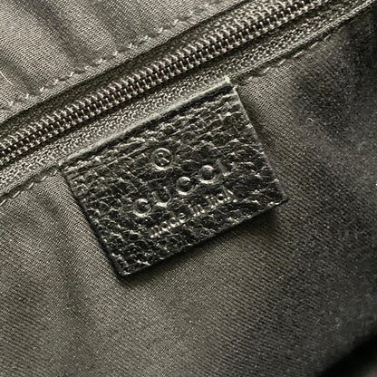 GUCCI Bag GG Canvas Hand Tote Purse Canvas Leather Black Silver Used Authentic