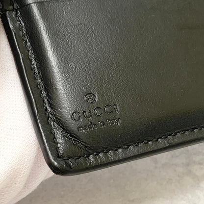 GUCCI Wallet 	Sneke GG Supreme Bi-fold Flap Compact Purse Leather Beige Auth