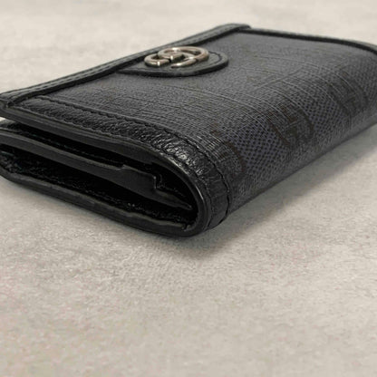 Gucci Bi-fold Card Holder Marmont GG Supreme Wallet Case Flap Purse Compact Navy