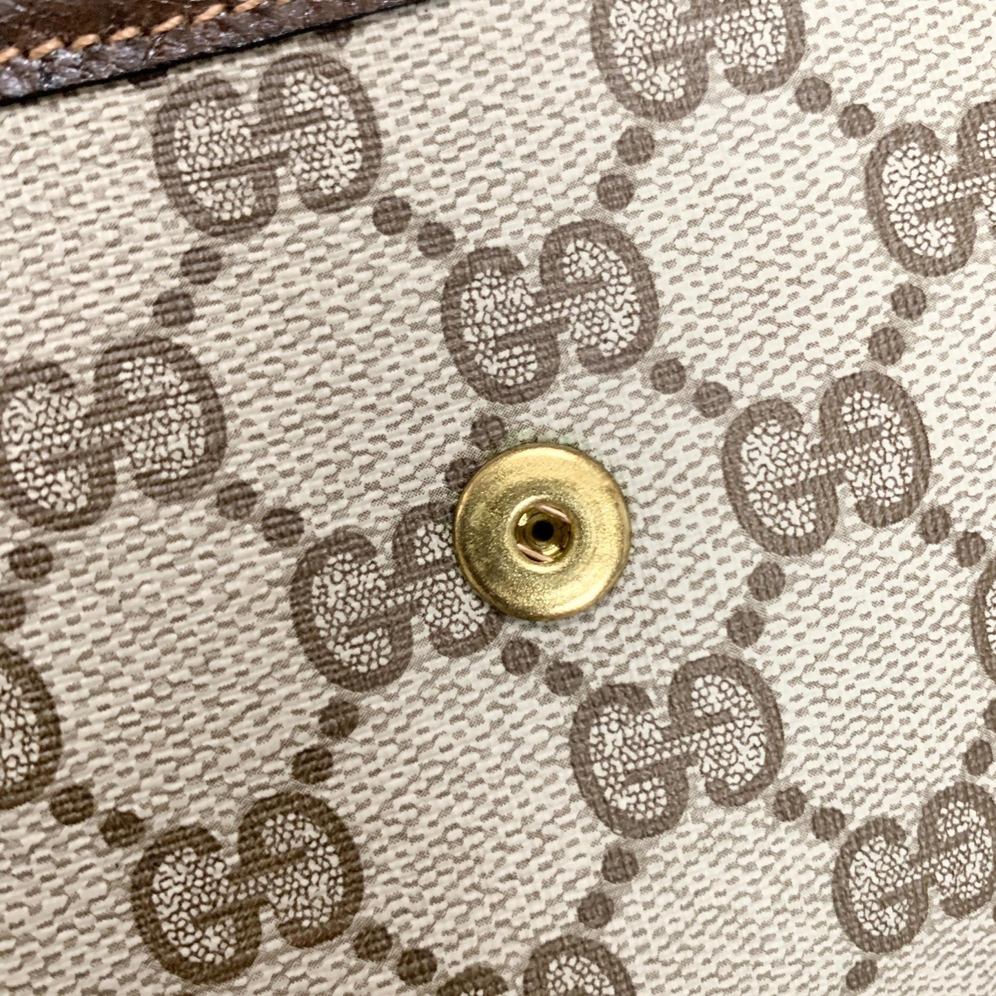 GUCCI Bag Supreme Sherry Line GG Clutch Purse Hand Leather Beige Brown Authentic