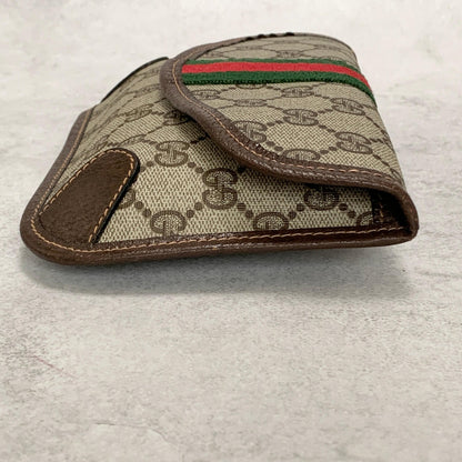 GUCCI Bag Supreme Sherry Line GG Clutch Purse Hand Leather Beige Brown Authentic