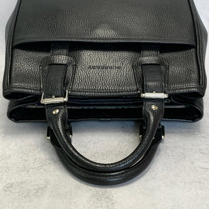 BURBERRY Bag Logo Nova Check Hand Tote Purse Leather Black Gold Used Authentic