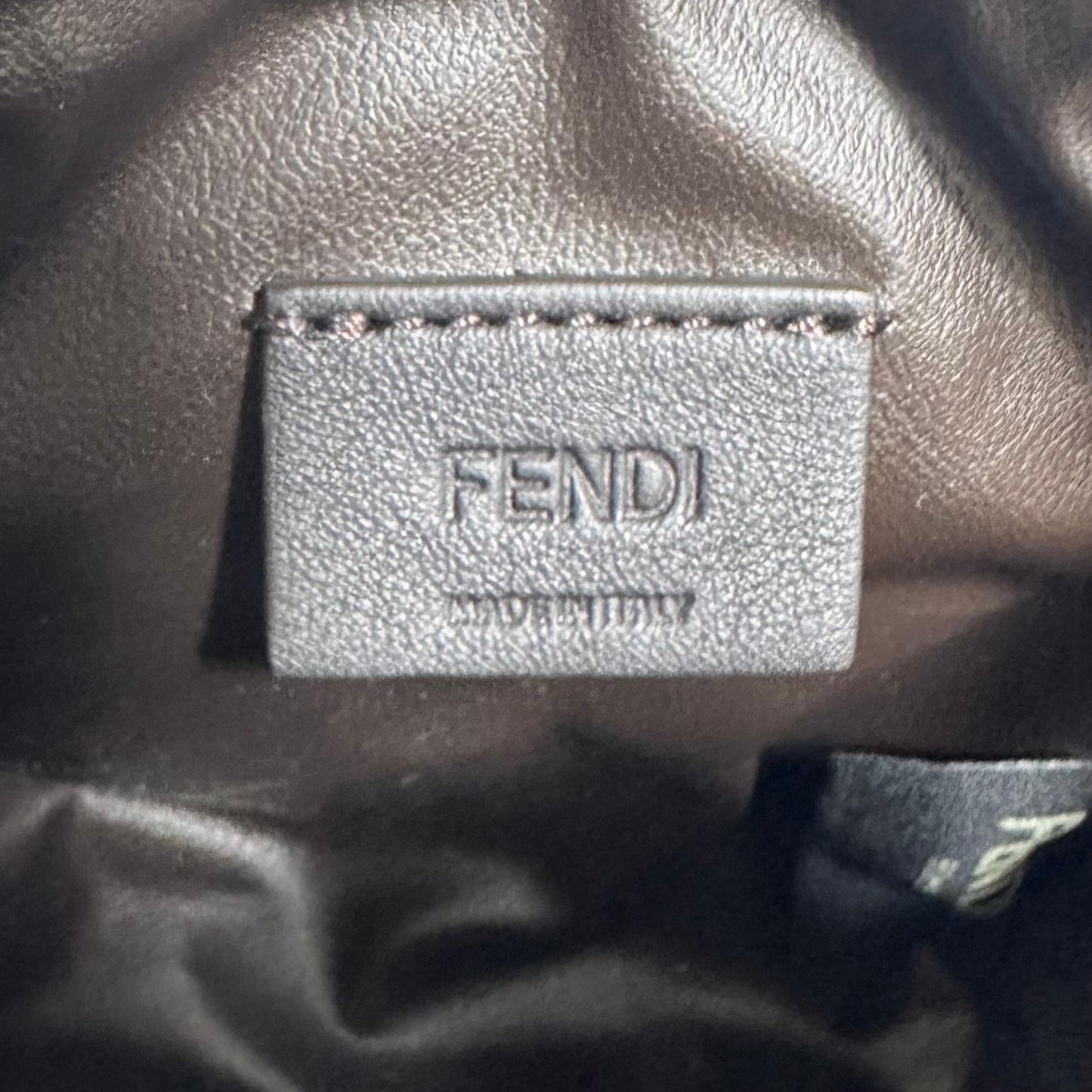 FENDI Cosmetic Pouch Purse FF Embossed Zucca Yellow Authentic